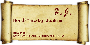 Horánszky Joakim névjegykártya